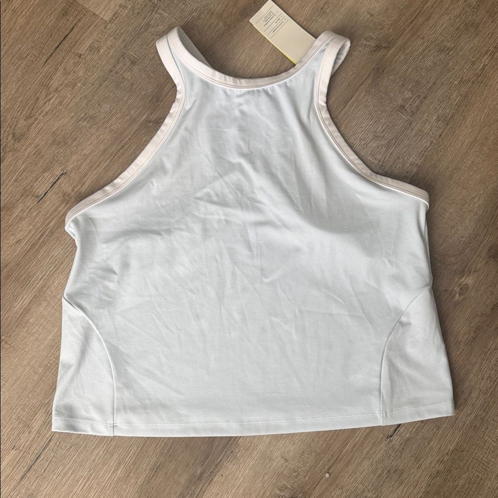 all in motion White Tank Top with Pale Pink Trim